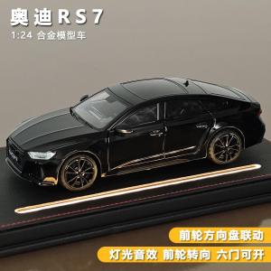 Audi RS7 Alloy Toy Car Model Black Warrior Decoration Birthday Gift Static Model Collectible Simulation Vehicle Collectibles