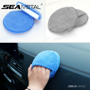 5Pcs Car Waxing Polish Sponges 5 Inch Car Detailing Wax Applicator Pads Round Pocket Microfiber Foam Sponges Car Cleaning Tools