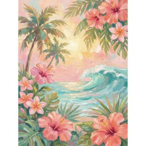 KAYOU | DIY Oil Painting By Numbers Kit Tropical Island Flower Seascape Paint By Numbers Diy Numbers Painting Art on Canvas By Numbers