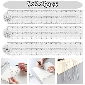 1-3pcs Transparent Rulers Folding Straight Plastic Ruler For Students To Work Learn-Simple Scale Drawing Tools School Supplies