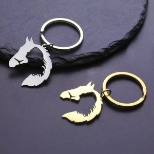 Skyirm Horse Head Keychain for Women Men and Girls Gift Car Keychain Pendant Stainless Steel Jewelry Fashion