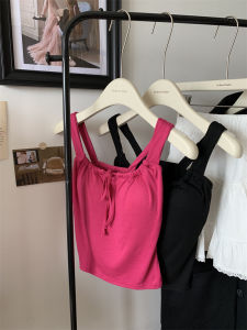 Unique Elegant White Ballet Style Vest Womens Summer Outdoor Wear Backless Sleeveless Top with Side Breast Reduction Belt