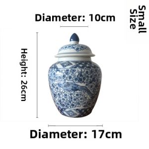 Jingdezhen Ceramic Flower Vintage Chinese Blue And White Porcelain Living Room Decorative Flower Pottery Retro Ornament