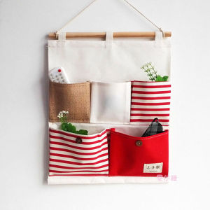 Fabric Art Hanging Buggy Bag Dormitory Wardrobe Wall Wall Bag Minimalist Multi-Layer Storage Bag Home Wall Hanging Decoration Ditty Bag
