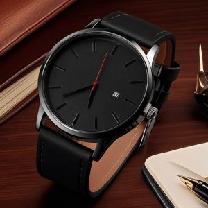 Military Sport Casual Leather Mens Watch Top Brand Fashion Analog Quartz Wristwatch for Man Simple Male Clock Relogio Masculino