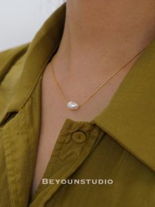 สร้อยคอโซ่โซ่ทองบางประดับมุกน้ำจืดธรรมชาติ ZUORAN เครื่องประดับแฟชั่นสำหรับผู้หญิง โซ่โซ่ทองบาง สร้อยคอโซ่โซ่ทองบาง โซ่โซ่ทองบาง