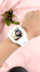 Jam Tangan Anak Labubu Desain Kartun Lucu Dengan Tali Silikon Baterai Tahan Lama Ideal Untuk Hadiah