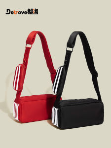 Capiekuri Sporty Oxford Fabric Small Square Bag Womens 2025 New Wide Shoulder Strap Pillow Bag Stripe Single Shoulder Slant Crossbody Bag