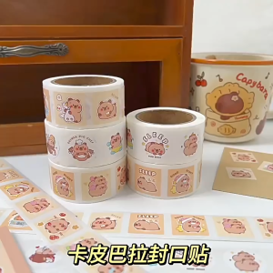 การ์ตูน สติ๊กเกอร์สำเร็จรูป 300แผ่นว/ม้วน ติดขนม ติดกล่อง ถุงขนม (พร้อมส่ง) G3507