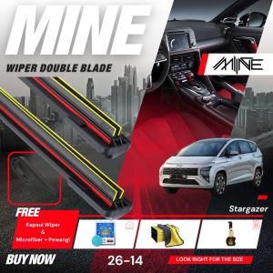 Wiper Frameless Double Blade HYUNDAI STARGIZER 1 Pasang FREE BONUS