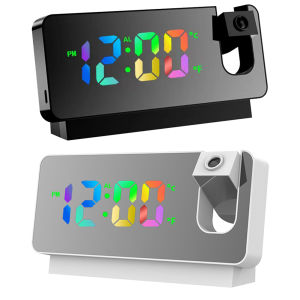 Digital Bedside Alarm Clock Multifunctional RGB Colorful Alarm Clock LED Display USB Charging for Students Office Worker