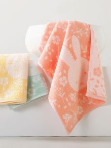Pure Cotton Soft Absorbent Face Towels Cute Cartoon Design Womens Facial Towels Baby Ladies Wash Towels Set of 3