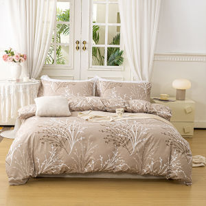 3pcs/set Leaf Floral Pattern Duvet Cover Set(1 Duvet Cover & 2 Pillowcase）Soft And Skin-Friendly Duvet Cover Bedding Set For Hom