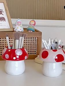 【Vinnatsu】Keramik Tempat Pensil Meja Multifungsi Lucu Tempat Pena Kantor Desktop Penyimpanan Pena Case Kotak Penyimpanan Kuas Rias