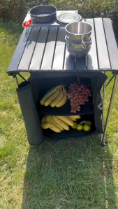 Aluminium alloy camping folding table Aluminium alloy table Aluminium alloy outdoor table Lightweight and waterproof Aluminum Camping Table Waterproof Bag Combo