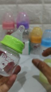 Botol Susu Bayi Minitree Model Wajah Bentuk Dot Bulat Regular Neck 60ml Untuk Usia Bayi 0 Bulan New Born- Aneka Warna Biru Hijau Ungu Pink Orange - Bahan PP Berkualitas Sudah BPA Free Accessories Minum Bottle