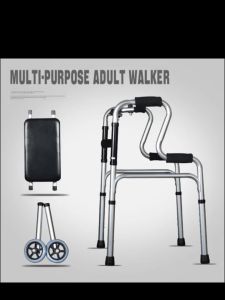 Ardour Walker Aid Set With Wheels Shower Seat Stainless steel Foldable Heavy Duty Adult Walking Crutches for elderly Aid
