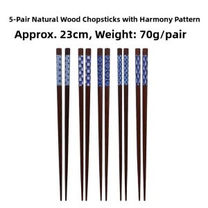 Mino Yaki | Anti-mold Heat-resistant Anti-slip Wooden Chopsticks Set 5 Pairs
