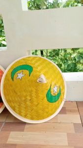 Topi caping petani anak sd aesthetic / caping lukis motif bulan bintang