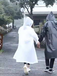 Jas Hujan Terusan Ponco Polos Tebal 100Gr Mantel Setelan EVA Raincoat Korea Kancing Transparan Hoodie Terusan Jas Hijab Tebal Ponco Dress Lengan Panjang Model Jubah