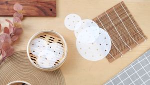 Isi 50 Besar Dimsum Paper Kertas Alas Dimsum Non-Stick Steaming Basket Mat
