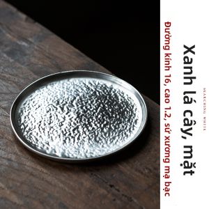 MIBAIYANWU | Đế Ấm Trà Bằng Gốm Bạc Sang Trọng Đục Tay Phong Cách Zen