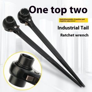 30-32mm Ratchet Podger Spanner Wrench Quick Release Podger Bar Black Double Ended Socket Ratcheting Podger Scaffold Spud Wrench
