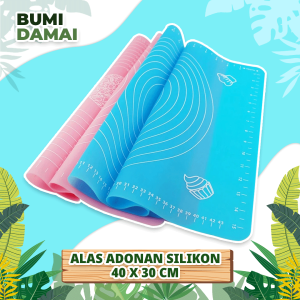 Bumi Damai Alas Adonan Kue 40 x 30 CM Silikon Tatakan Mat Talenan Giling Gilas Rolling Roti Pizza Fondant Silmat Silicone Kneading Pad Anti Lengket Food Grade