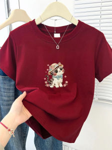 V.C.I | High Quality Cotton Straight Shoulder Cat Print T-shirt