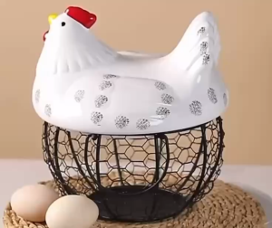 Creative Iron Woven Kitchen Storage Basket Rack for Eggs Fruits Miscellaneous Items