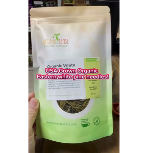 Herbal Sense Organic Eastern White Pine Needles 5 needle clusters Helps for Cough Raspatory High Antioxidant