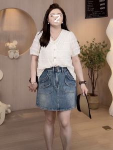 สูง เอว เดนิม Mini กระโปรง สําหรับผู้หญิง ฤดูร้อน Slim Straight กระโปรงทรงเอ รูปร่างลูกแพร์ พรางหุ่น กระโปรงสั้น ลำลอง เดินทาง