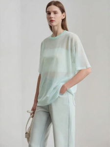 AMII | New Crewneck Tencel Thin Knit Sweater