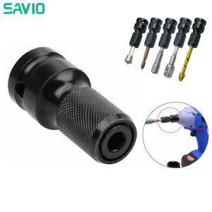 SAVIO Socket Converter Adapter Drill Chuck Converter Socket Adapter Hex Shank 1/2 To 1/4" Ratchet Socket Wrench Impact Drill Bits Driver Spanner