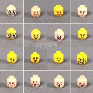 DIY Building Toy Accessories Head and Face Pieces for MOC Mini Figures