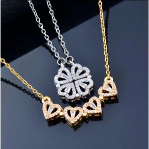 Kalung Titanium Perhiasan Wanita Anti Karat Anti Luntur Liontin Love Magnet