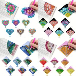 6 sets of DIY diamond painting art corner bookmark kits mandala/Heart/Fruit/landscape/Diamond painting bookmark corners