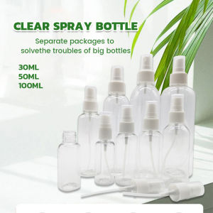 KLIMO Transparent Plastic Spray Bottle 30/50/100ML for Alcohol Atomizer Cosmetics Travel 30/50/100ML
