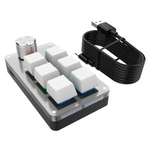 6 Keys 1 Knob RGB Macro Programming Gaming Knob Keypads Mini Custom Hotswap Keyboard USB Mechanical Keyboard For Photoshop