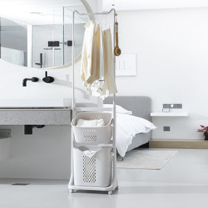Multi-functional Mobile Clothing Storage Rack