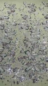 Luxury Green African Beaded Mesh Lace Fabric Embroidery Sequins French Tulle Lace For Nigerian Wedding Party Dress 5 Yards