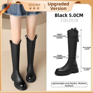 Josiny | Early Spring Long Shaft Boots Knights Style