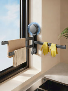 FAJIENUO | Suction Rotary Multi-functional Storage Rack for Kitchen Towels and Bathroom Rolls