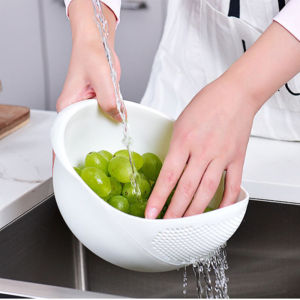 1pcs Rice Water Filter Plastic Colander Kitchen Drain Basket Vegetable Fruit Water Filter Washing Strainer Basket Kitchen Gadget