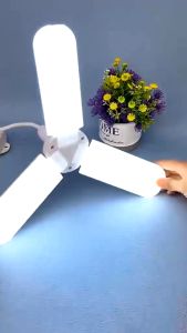 Lampu Bohlam LED 3 Baling 45Watt Model Lampu Kipas Gantung Hias Kamar Tidur Terang Terbaik