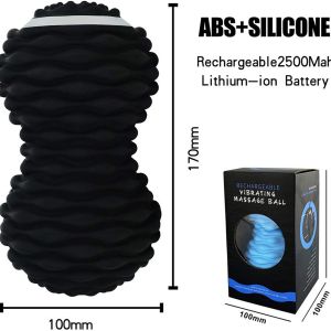 Jinkairui | Electric Peanut Massage Ball Silicone Vibrating Yoga Ball for Deep Muscle & Fascia Relaxation Fitness Massager