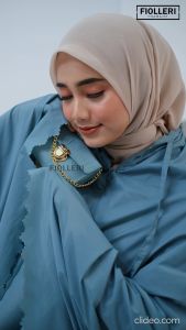 FIOLLERI - MUKENA CAMELLIA I Travel Mini Parasut Korea Premium Daily 2in1 Set Tas Mini Cantik I Biru Tosca Series