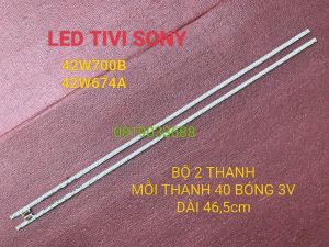 THANH LED TIVI SONY 42W700B 42W674A HÀNG MỚI 100% BỘ 2 THANH MỖI THANH 40 BÓNG mỗi bóng 3V DÀI 465cm