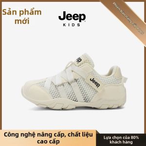Jeep | Giày Thể Thao Trắng Thông Gió Mới Thu cho Bé Trai có Dây Dán