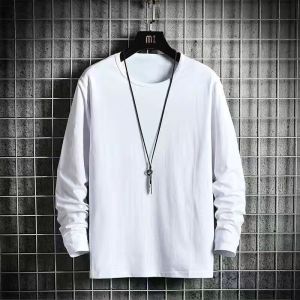 Autumn and Winter Mens Double-sided Dralon Long sleeves Shirt Fleece-lined Thickened Loose Raglan Bottoming Shirt Inner wear Warm Top